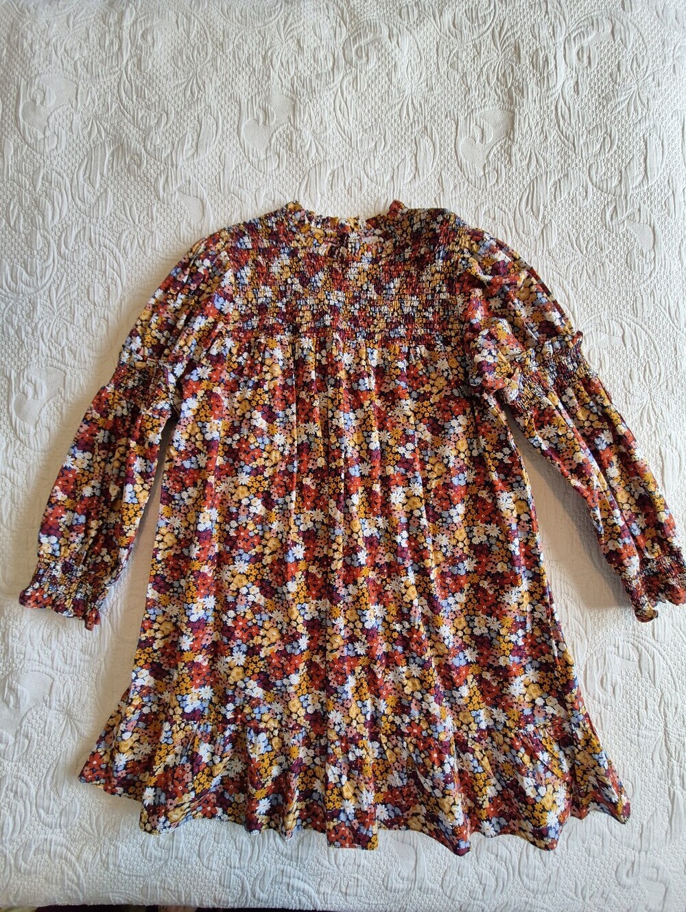 Violet Romance women's size 10 floral smocked long sleeve dress NWOT ASOS